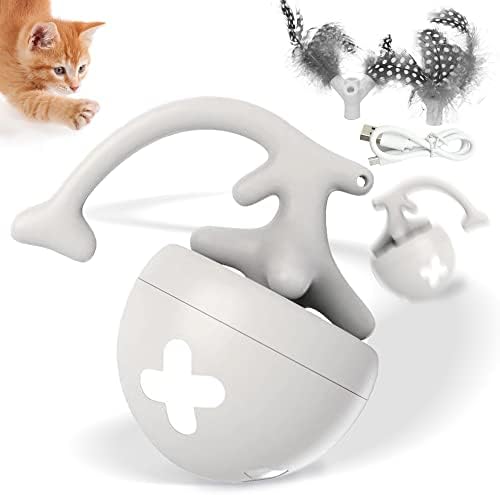 Jucării pentru pisici PETFUTURE Interactive pentru pisici de interior, jucărie Kicker pentru pisici cu șoareci Catnip + Pene