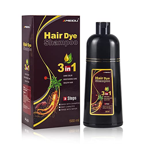 MEIDU Instant Hair Color Shampoo castan brown hair dye Shampoo pentru femei și bărbați 3 în 1 - ingrediente din plante șampon