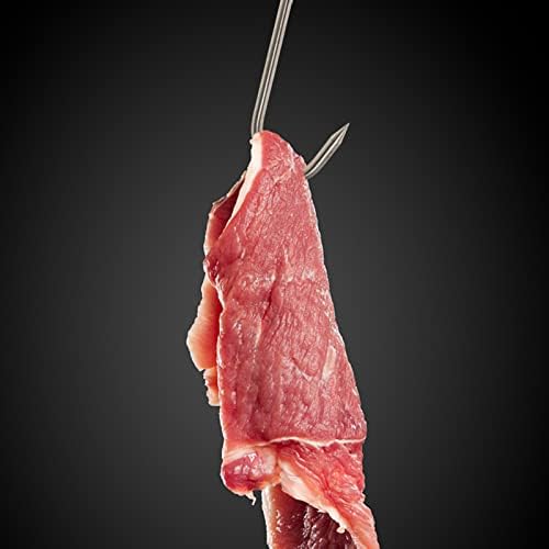 Yardwe 2buc din oțel inoxidabil carne cârlig lemn mâner în formă de T agățat cârlig Bacon carne cârlig