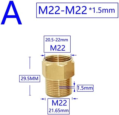 Femeie masculină de aramă M14 M18 M22 Conector Fix Pitter dinte de 1,5 mm Cupru cu apă de la apă de la apă Cuplu de baie 1PC
