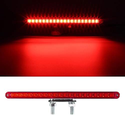 Partsam 2 buc 12 roșu / chihlimbar LED Combo dublu față camion semiremorcă bare de lumină 20led impermeabil cu știfturi duble