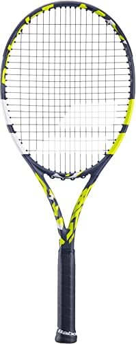 Baboolat Boost Aero Tennis Racquet Strung cu alb Babolat Syn Gut la tensiunea de gamă medie