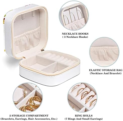 RodailyCay Portable Afișare Bijuterii Cutie de depozitare, Cosmetic Mini bijuterii Cutie pentru inele Cercei Colleți cu brățări