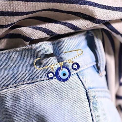 3pcs Evil Eyes Broșă Pinuri de ochi albastre Broșă Pinii de Aur pentru haine pentru îmbrăcăminte decorare eșarfă