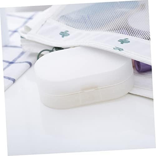 Hanabass Soap Box SOAP Box Home Sapap Carcasă din plastic săpun de plastic cu burete alb recipient pentru baie container de