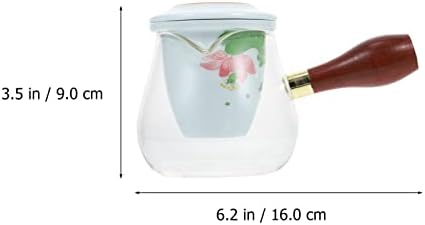 Infuzor de ceai de ceainică din sticlă Pârâu cu straturi detașabile și mâner din lemn Glasar Sticlă fabricant de ceai Rezistență