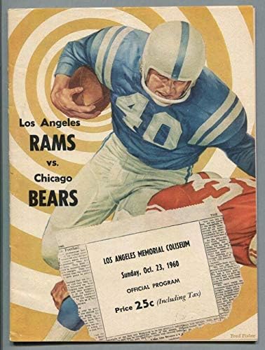 Los Angeles Rams vs. Chicago Bears 23 octombrie 1960 programul de jocuri NFL programe NFL