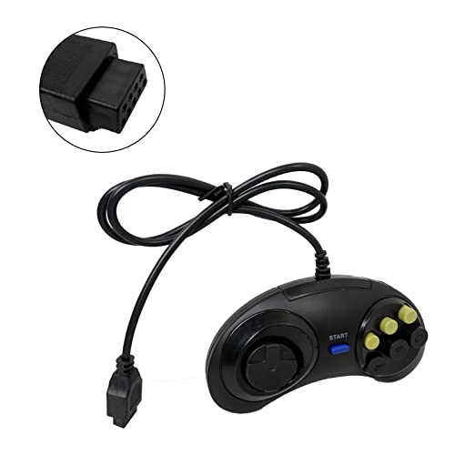 Controler de joc Vicue 2pcs cu 6 butoane pentru Sega Genesis Ergonomie și performanță superioară neagră