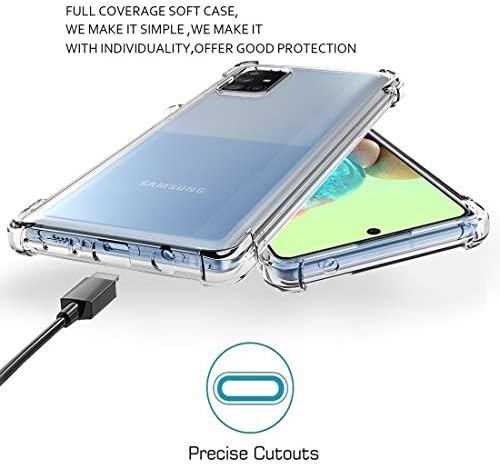 Osophter pentru Galaxy A71 5G CASE CLEAR [Nu pentru Verizon A71 5G UW] Colțuri transparente armate TPU Absorbție de șoc-absorbție