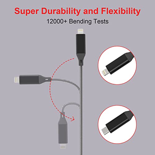 Yeemie 10ft USB C la Lightning cablu 2Pack, tip C la Lightning cablu [certificat MFi] iPhone încărcător rapid Cording Nailon