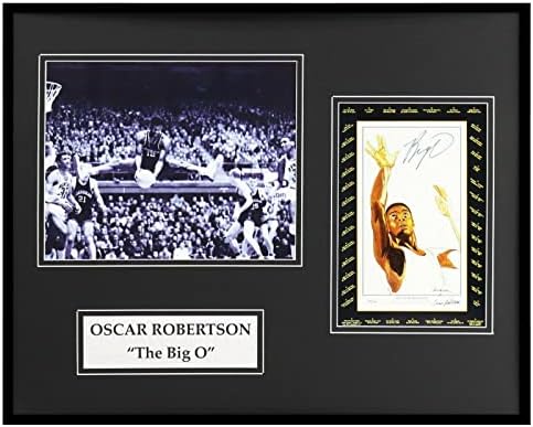 Big O Oscar Robertson semnat încadrat 16x20 afișaj foto JSA Bucks - Fotografii autografate NBA