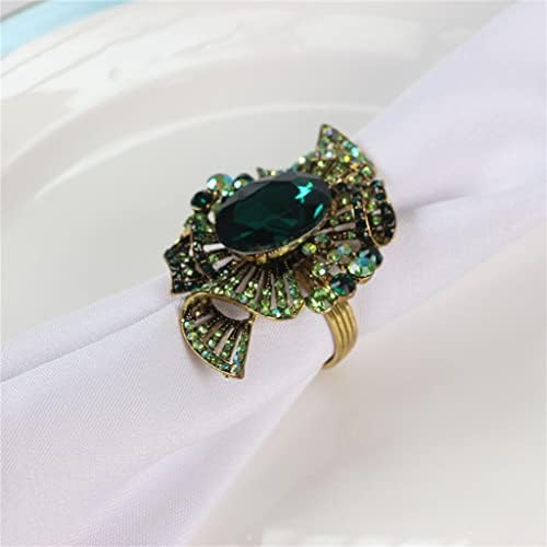 N/a 12 stil nordic smarald nou inel de șervețel zinc aliaj cu flori de diamante cataramă de șervețel