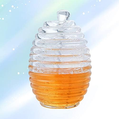 Upkoch acylic Honey Jar Pot Glass Dipper Dispenser pentru depozitarea siropului de miere de suc