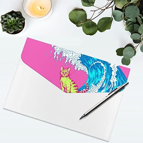 Surf Suring Cat plastic colorate dosar foldere cu 6 compartiment acordeon plastic Document Organizator mare capacitate