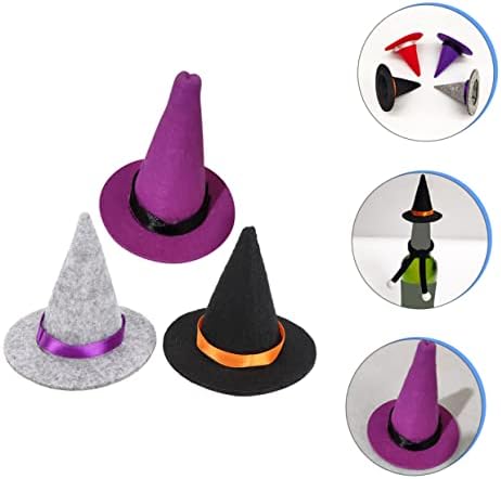 Toyvian 3pcs Mini vrăjitoare pălărie Sala de mese Decor pentru costum de vrăjitoare de masă pentru femei pălărie în miniatură