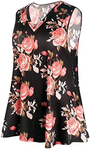 Femei Fără mâneci 2023 bumbac Grafic supradimensionat Cami bluză vestă cămașă toamnă vară V gât Tee pentru doamne JW JW