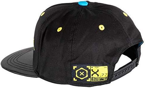 JINX Cyberpunk 2077 Logo Snap-Back Pălărie de Baseball, Negru / galben, Dimensiune Adult