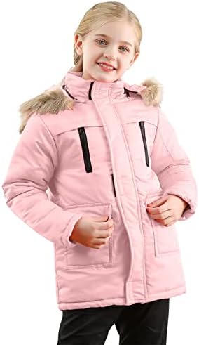 Copil Băieți Fete iarna îngroșa haina cu buzunar cu glugă jacheta Toddler Windproof fermoar gros cald Outwear fete Sacou