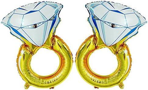 Goer 2 PCs Diamond Inel de logodnă Balloane Mylar, uriași de 45 inch baloane de heliu pentru duș de mireasă pentru petreceri