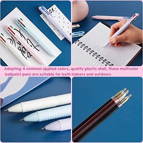 12 bucăți Ballpoint multicolor Pen-Pen în 4 culori retractabile Ballpoint Pen 0,5 mm Fine Point Ballpoint Pen pentru scriere