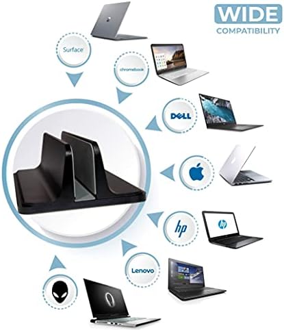 Suport laptop vertical; Stand vertical puternic din aluminiu MacBook cu un dock reglabil; Suport pentru laptop pentru computer