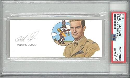 Robert Morgan A Semnat Semnătura Tăiată PSA Dna 84789152 Al Doilea Război Mondial Memphis Belle Pilot-College Cut Signatures