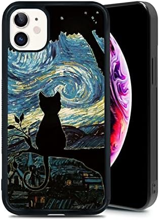 RSMTCI Art Art Art Black Cat Cat pentru iPhone 11 Carcasă Silicon Ultra Shockproof Protection Funny Protection Cute Rezumat