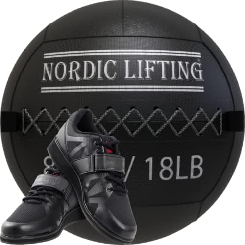Nordic ridicare perete mingea 18 lb pachet cu pantofi Megin Dimensiune 11.5-Negru
