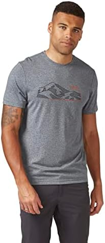 RAB Men ' s Mantle Mountain Tee tricou cu mânecă scurtă cu uscare rapidă pentru drumeții, alpinism și utilizare Casual
