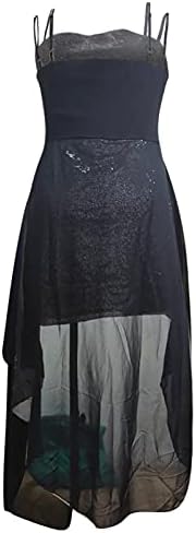 Rochie de cocktail pentru femei modă cu paiete, rochii de petrecere fără mâneci, sclipiri scânteie curele de spaghete o rochie