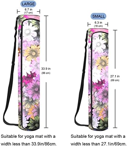Yoga Mat Bag, flori Flori Carta da Parati exercițiu Yoga mat Carrier Full-Zip Yoga Mat Carry Bag cu curea reglabilă pentru