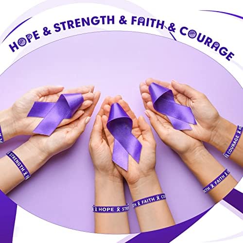 WILLBOND 200 piese lupus conștientizare Purple Ribbon Silicon Bratari Vrac epilepsie conștientizare cauciuc Mansete violența