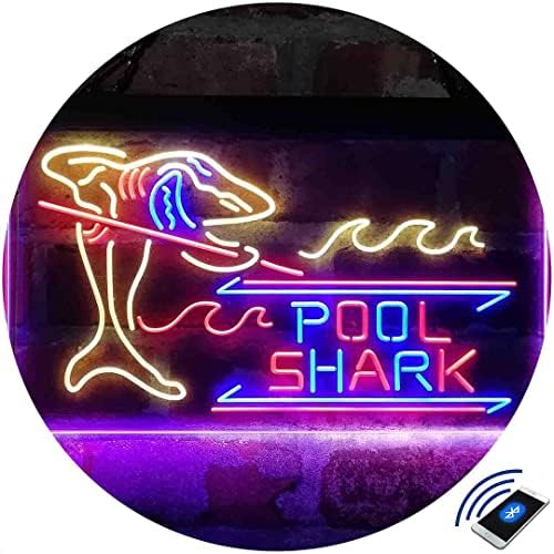 Piscină rechin Snooker biliard cameră Tri-color Led Neon semn roșu & amp; Albastru & amp; Galben 13 x 8.7 inch st9s32-i2009-RBY