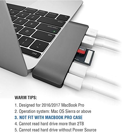 Miceer aluminiu Thunderbolt 3 USB Type-C Hub Adaptor Dongle pentru /2017 MacBook Pro 13 și 15 cel mai Compact,cel mai rapid