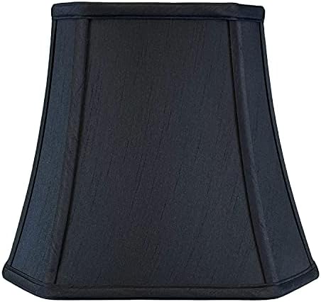Royal Designs pătrat tăiat colț clopot abajur, Negru, 7,5 x 12 x 10,25