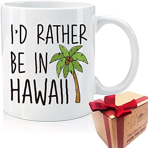 Aș prefera să fiu într -o cană din Hawaii, amuzant Hawaii Lover Mug Cadouri pentru ziua de naștere de Crăciun, amuzant unic