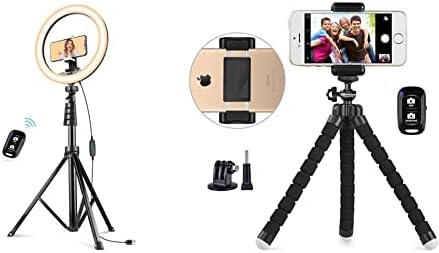 Ubeesize 12 '' Sună cu 62 '' Selfie Stop Tripod, LED Ring Light & Tripod pentru telefon, Portabil și reglabil suport pentru