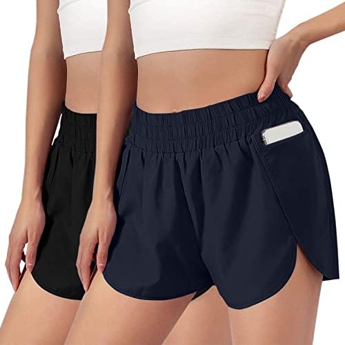 Pantaloni scurți pentru femei pentru vară casual înaltă talie pantaloni scurți confortabili care rulează pantaloni scurți de