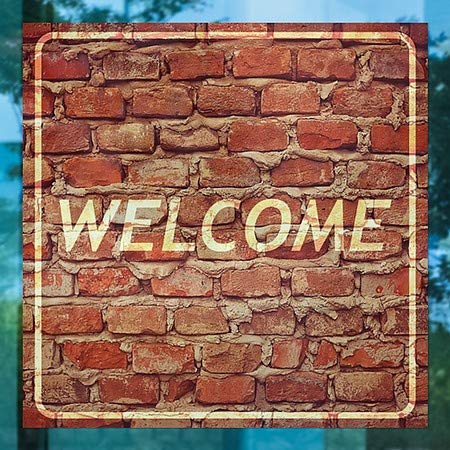 Cgsignlab | „Bine ați venit -Brick Aged Brick” Cling | 8 x8