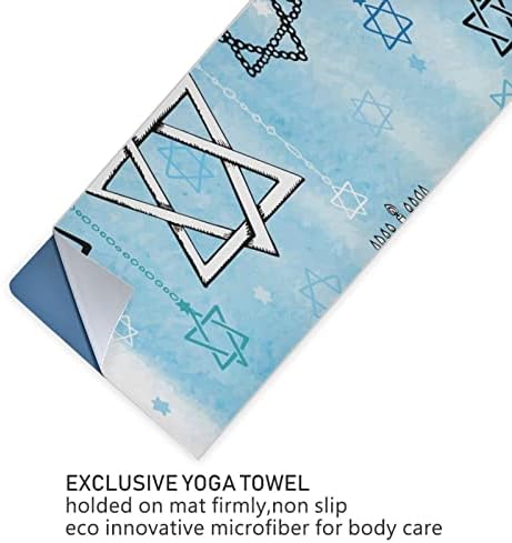 Augenstern Yoga Pătură Albastru-Lumânare-Fericit-Hanukkah Yoga Prosop Yoga Mat Prosop