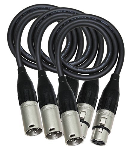 Cele mai bune cabluri din lume 3 unități - 3 metri - cablu de microfon echilibrat în Quad, personalizat, folosind sârmă Mogami