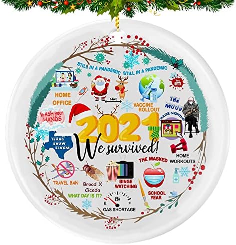 2021 FJF 3pcs Decorații de Crăciun pentru copaci, decorațiuni de Crăciun personalizate Carantină de Crăciun fericit.
