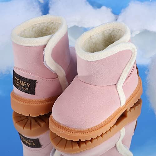 MK Matt Keely Cizme de iarnă pentru cizme pentru copii pentru băieți cizme de zăpadă moale cu blană caldă pentru fetiță cizme