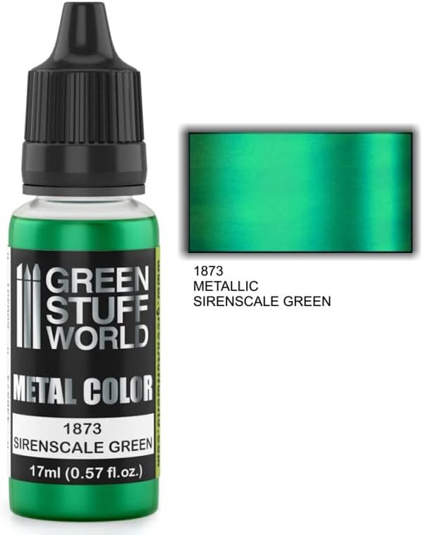 Green Stuff World - Metalic Paint Sirenscale Green 1873 pentru modele și miniaturi