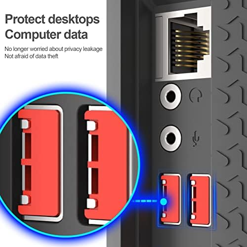 AUCAS USB Port Blocker - Pachet de 10, roșu cu cheie, praf și umiditate