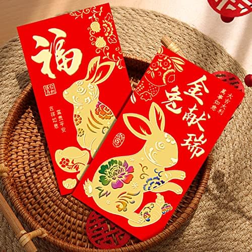 24 de bucăți 2023 plicuri roșii, CCOZN Anul Nou Chinezesc plicuri roșii ani iepure Hongbao buzunar roșu plicuri cu bani norocoși