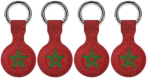 Steagul național al Marocului husă de protecție compatibilă pentru Airtag Anti-Lost Locator Holder pentru portofel guler pentru