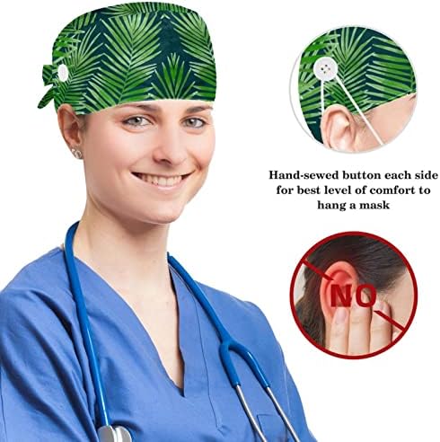 Model de fructe Pălărie de lucru reglabil Scrub Cap cu butoane și arc păr Scrunchy pentru asistenta si Doctor