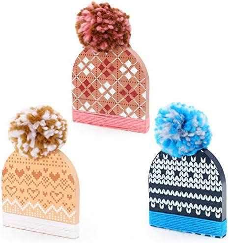 Pălării de iarnă decorațiuni cu tăvi cu niveluri de iarnă pălărie de iarnă 3d lemn de lemn rustic blocuri de lemn rustic fermă