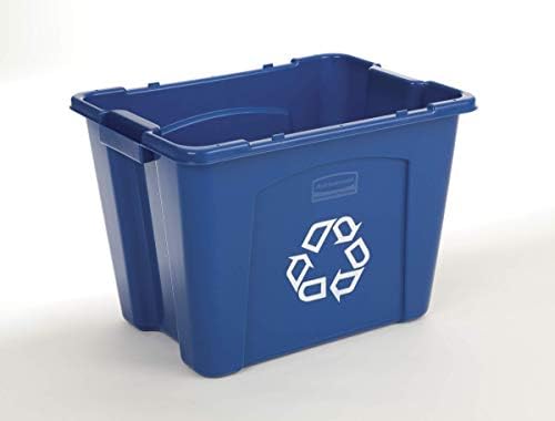 Produse comerciale Rubbermaid, coș de reciclare/cutie pentru hârtie și ambalaje, Stackable, 14 Gal și produse comerciale FG262073BLUE